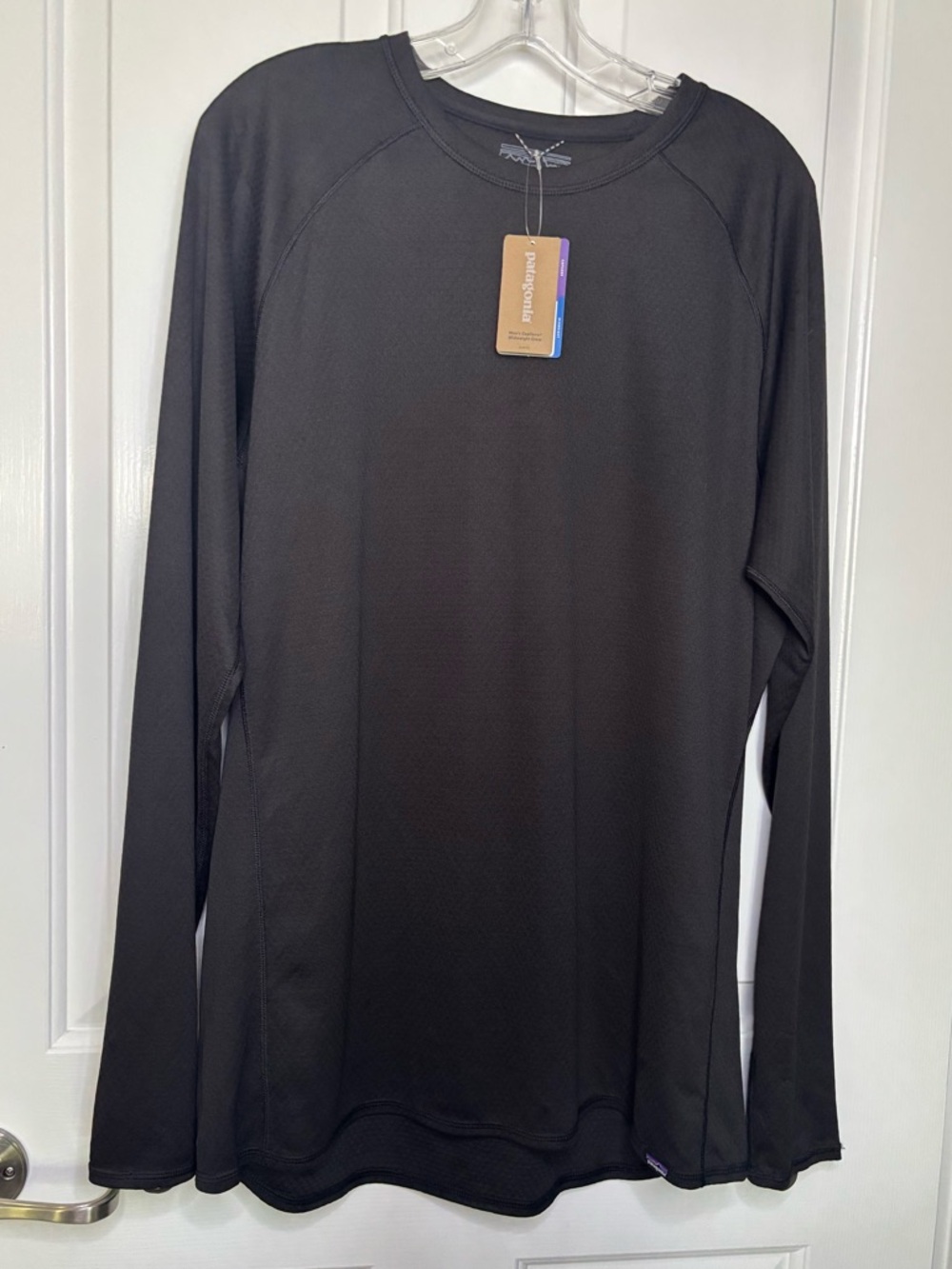 NWT Patagonia Capilene Thermal Base Layer Black Crew Performance Top Sz XL